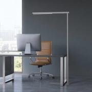 LED-gulvlampe til kontor MAULjet, sølvfarvet, højde 195 cm