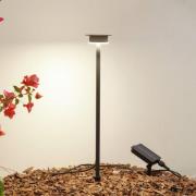 Lindby LED-solcellelampe Lyris, sort, aluminium, 3.000 K