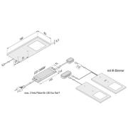 Eco-Pad F LED-underskabsbelysning, 2, 3.000 K, alu