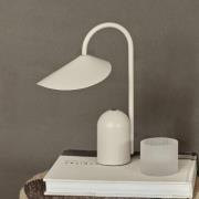 ferm LIVING LED-bordlampe Arum, beige, dæmpbar, IP44