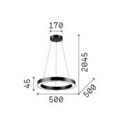 Ideal Lux hængelampe Oracle, sort, 3.000 K, Ø 50 cm