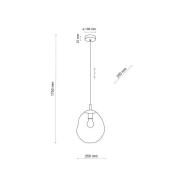 Sol Mini pendel, glas, Ø 25 cm, sort/klar