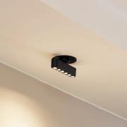 Lindby LED-indbygningslampe Eldrin, sort, lyspunkter, 13,1 cm