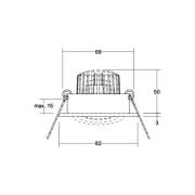 BRUMBERG LED indbygningsspot Tirrel-R, dæmpbar, mat aluminium