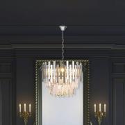 Hængelampe Aspen metal kromfarvet glaskrystaller højde 30 cm