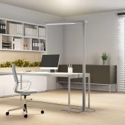 Arcchio LED-gulvlampe til kontor Susi, sæt med 2, sølv, sensor, CCT