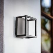 Lucande LED udendørs væglampe Thorvid, sort, aluminium, 18 cm