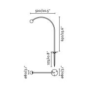 Cuca lampe med jordspyd, sort, rustfrit stål/glas, højde 65 cm