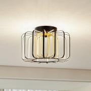 Lucande LED-loftlampe Birger, Ø 39,5 cm, sort/guld