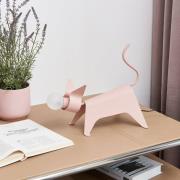 Lucande bordlampe Idalina, kat, pink, jern, 38 cm