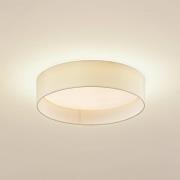 Lindby LED-loftlampe Eilif, stof, hvid, Ø 40 cm, CCT