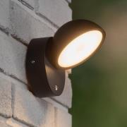 Finn LED-væglampe, sort, IP54, dag/nat-sensor