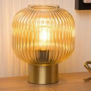 Maloto bordlampe i glas, rav/guld, Ø 20 cm, E27