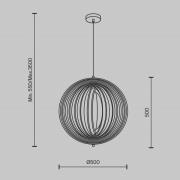 Maytoni Roots hængelampe, sfærisk form, Ø 50 cm, beige, træ