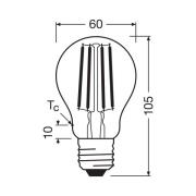 OSRAM LED glødepære E27 2,2W filament 2.700K 470lm 2-pak