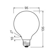 OSRAM LED-pære Globe G95 E27 5W mat 4.000K