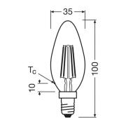 OSRAM LED stearinlys mat E14 2,2W 2700K 470lm 2-pak