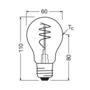 OSRAM LED Vintage E27 5,9W 2.700K Spiral Filament klar