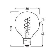 OSRAM LED Vintage G80 E27 7,2W 927 Spiral Filament clear dæmpbar