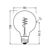 OSRAM LED Vintage G95 E27 3,4W 827 Spiral Filament guld