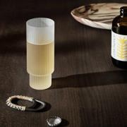 ferm LIVING Longdrink-glas Ripple, hvid, 300 ml, glas, sæt med 4 stk