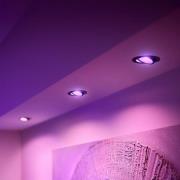 Philips Hue LED-indbygningsspot Centura sort Ø 9 cm CCT RGB 3 stk