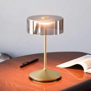 Numotion LED genopladelig bordlampe, guld, glas, IP54, dæmpbar