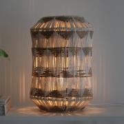Ano bordlampe, højde 35 cm, tekstil, beige/brun