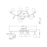 Loxy LED-loftspot, sort, 6 lyskilder