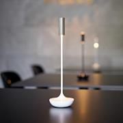 Nucandle LED genopladelig bordlampe, hvid/sølv, IP54, dæmpbar