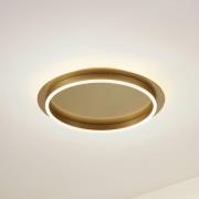 Lindby LED-loftlampe Kunis, guld, plast, Ø 46 cm
