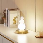 Lindby bordlampe Kupla, opal/klar, glas, Ø 20 cm, G9