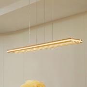 Lucande LED-hængelampe Silja, træ, akryl, hvid, 3000K