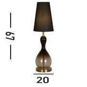 Bordlampe Marakesh sort/røggrå højde 67 cm tekstil/glas