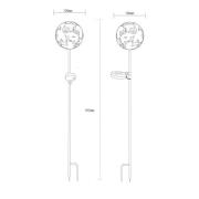 LED-lampe med jordspyd 36747, kugle, rustbrun, metal