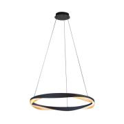 LED-hængelampe Ascoli, Ø 85 cm, sort/guld, metal, dæmpbar