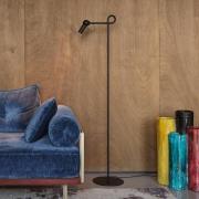 Kundalini LED-gulvlampe Bird, sort, højde 126 cm