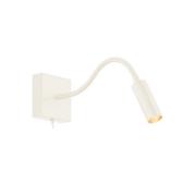 Væglampe Ojos, creme, læselampe, justerbar, 33 cm, G9