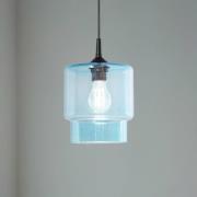 Pendellampe i glas Nesto, marineblå, Ø 18 cm, E27