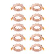 Prios forsænket loftlampe Fibur, kobber, zink, Ø8,2 cm, 10 stk