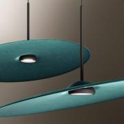 Fabbian LED-hængelampe Acustica, blågrøn, 3000K, DALI