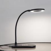 Lindby LED-bordlampe Siona sort CCT dæmpbar ladestation