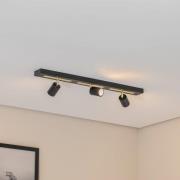 Loftspot Rodez, sort/guld, længde 80 cm, 3 lyskilder.