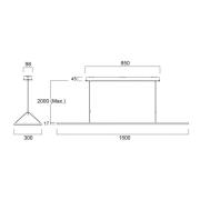 Sylvania LED-pendellampe Areum, 150 x 30 cm, 840, DALI