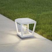 Lucande Dunia sokkellampe, hvid, metal, 24cm, E27, IP54