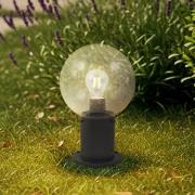 Lindby sokkellampe Dangan, sort/klar, højde 32 cm, glas