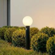 Lindby sokkellampe Dangan, sort/opal 60 cm, glas, sensor