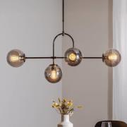 Portemo hængelampe, røgfarvet grå/nikkel, 109x30 cm, 4 lyskilder af gl...