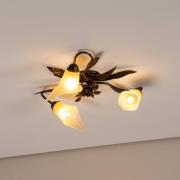 Alga loftlampe, 3 lyskilder, jern, glas, florentinsk