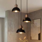 Seco pendellampe, Ø 30 cm, sort, metal/træ, 3 lyskilder.